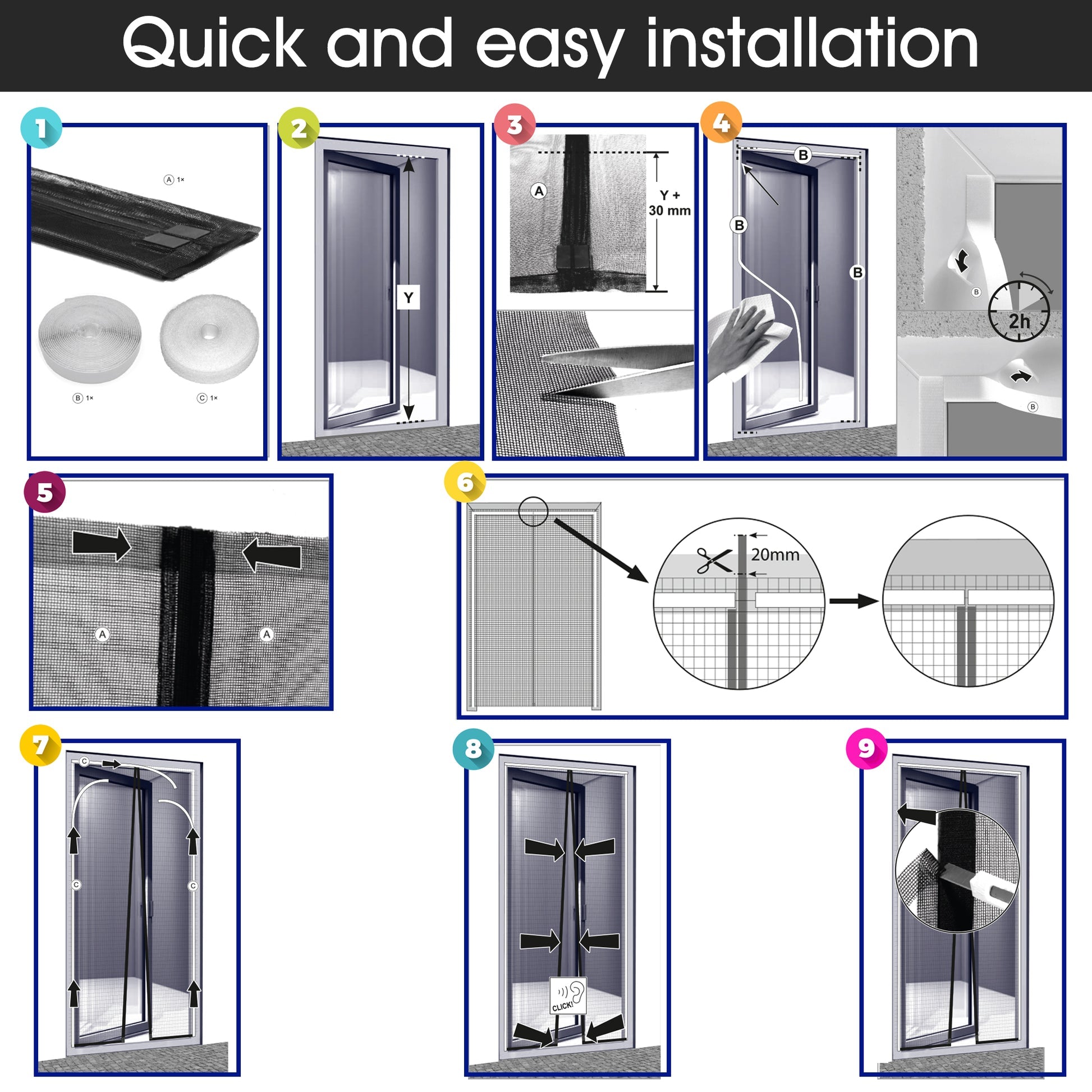 MeshGuard™ - Magnetic mesh screen door