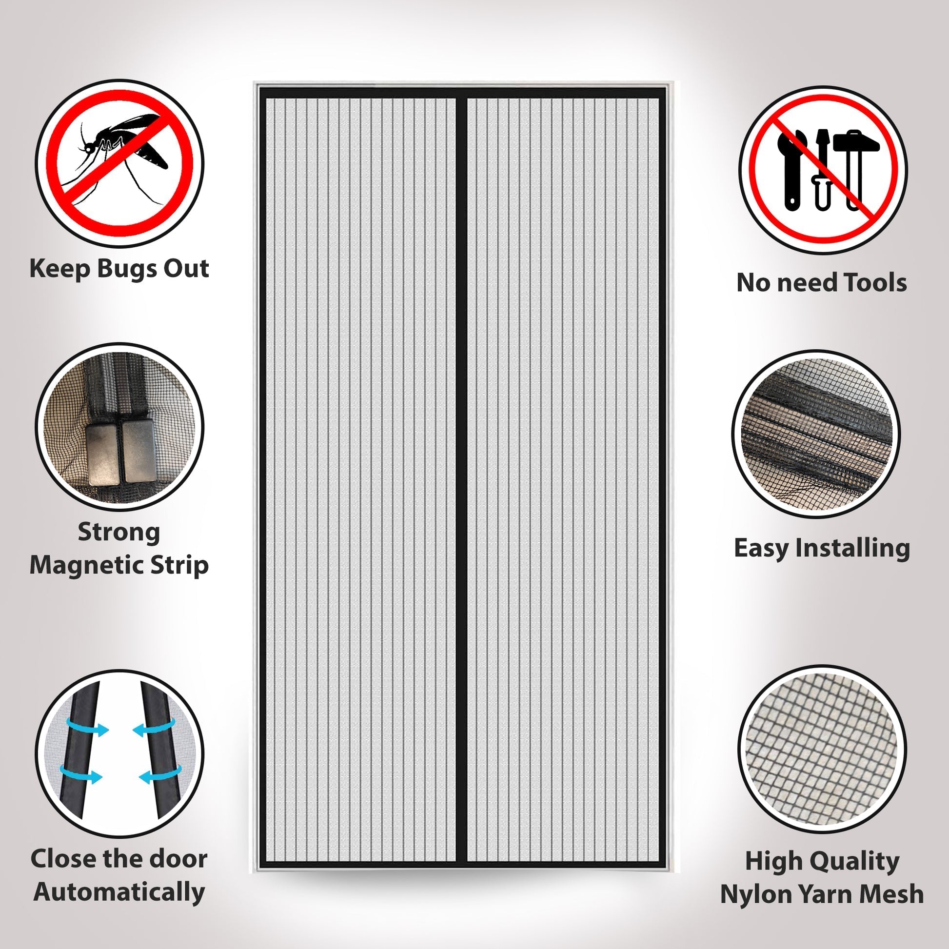 MeshGuard™ - Magnetic mesh screen door