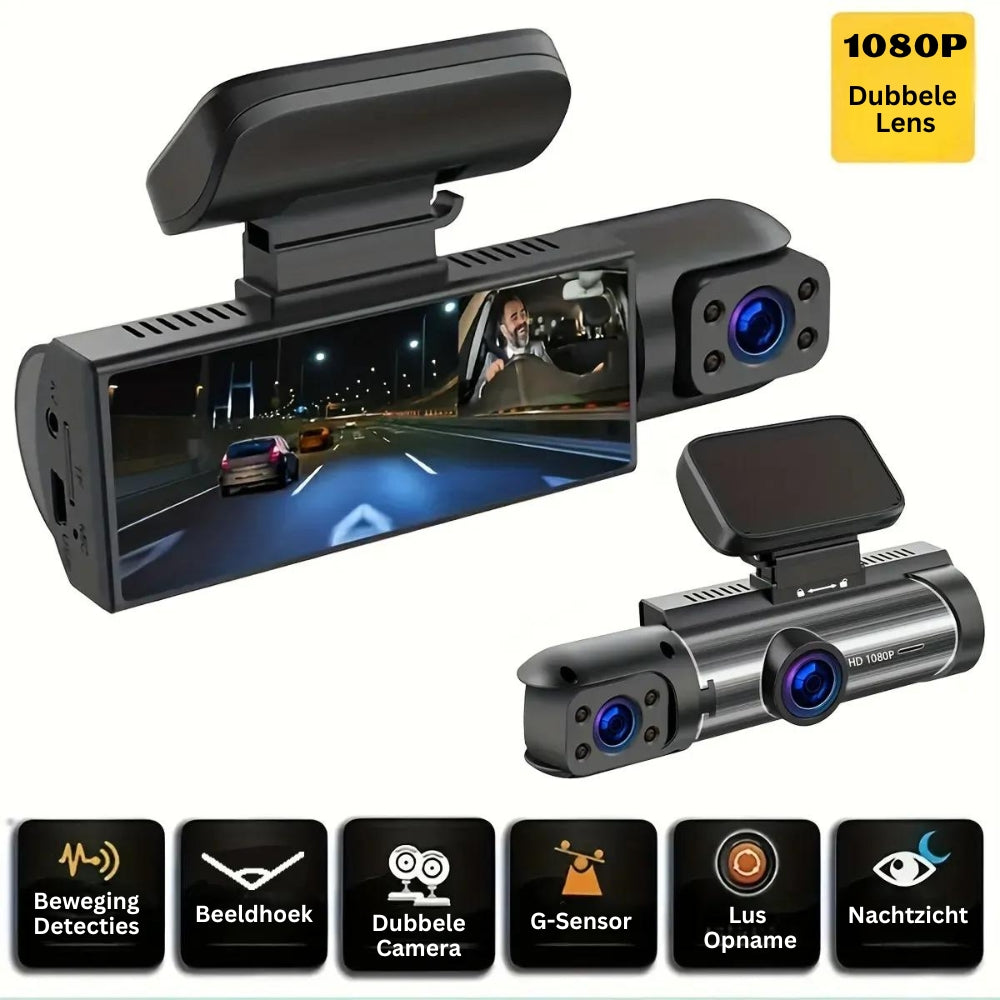 Dashcam Camera - 170° Wide Angle with 1080p Dual Lens