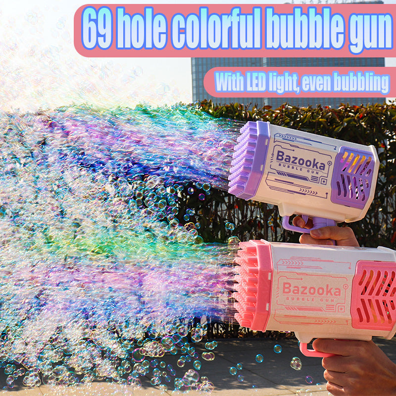 Bazooka™ - 69 hole soap bubbles machine gun with led light