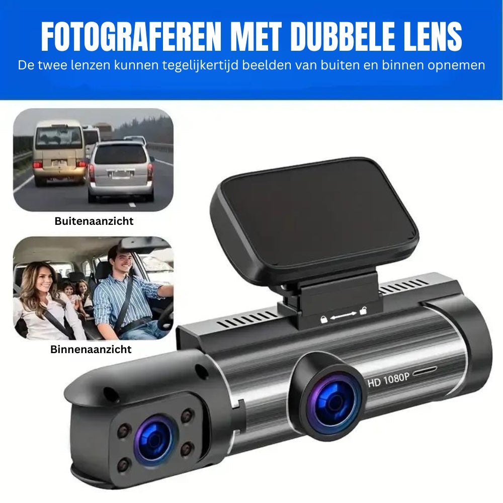 Dashcam Camera - 170° Wide Angle with 1080p Dual Lens