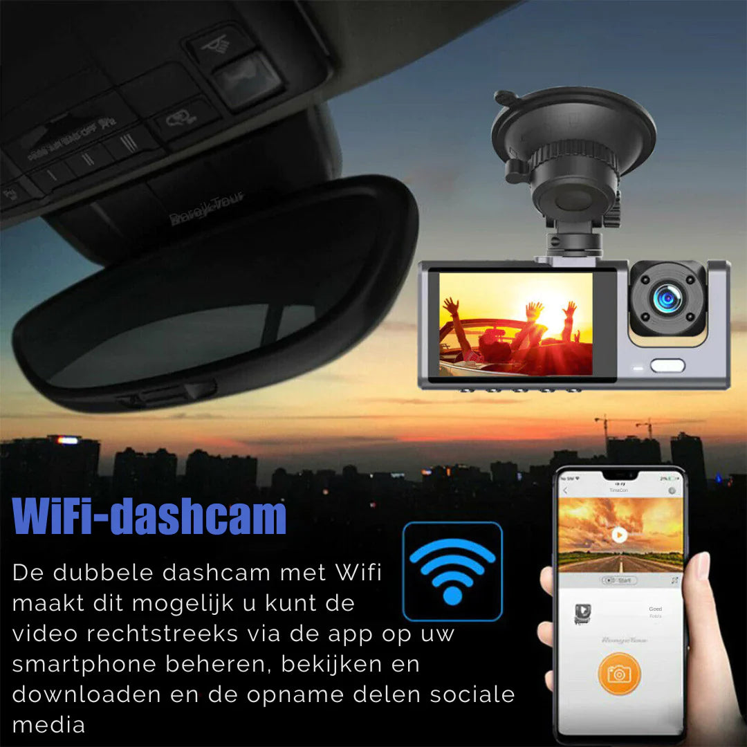 Dashcam Camera - 170° Wide Angle with 1080p Dual Lens