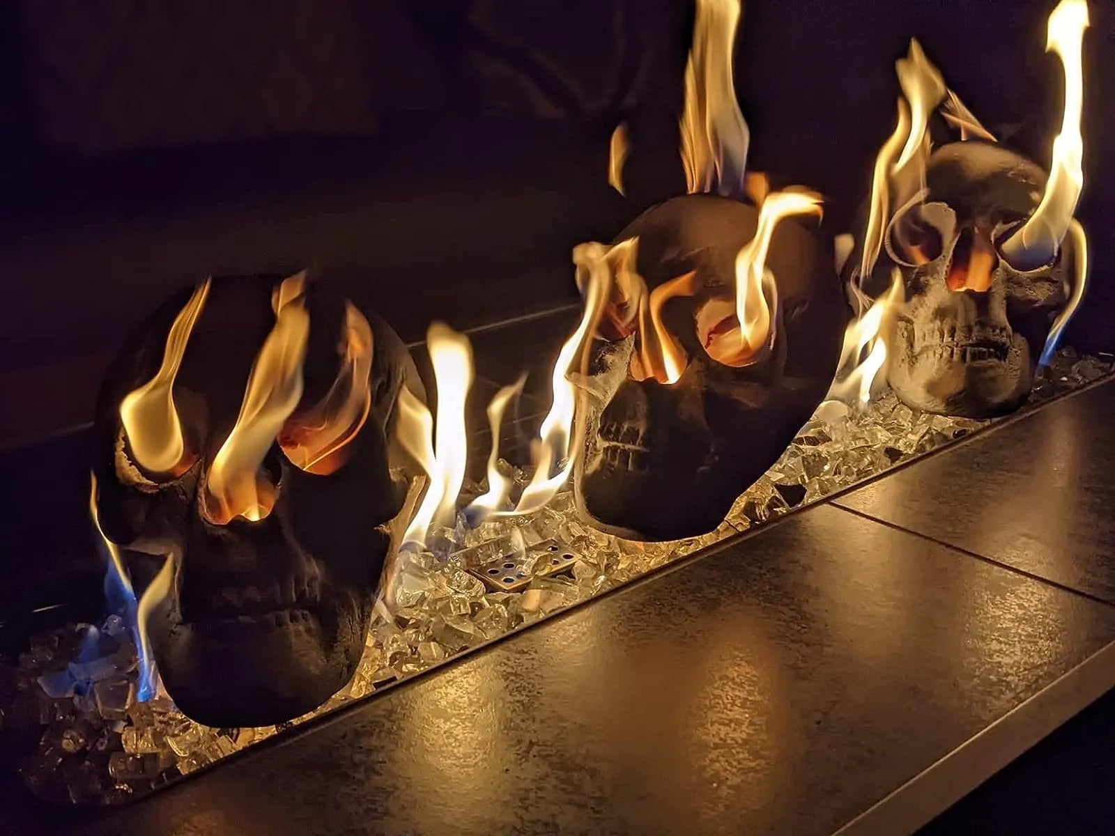 FlameSkull™ ceramic fire basket skulls (4 pcs)