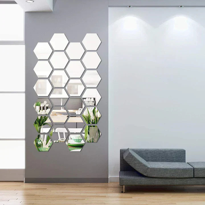 HexaGleam - Modern hexagonal mirror wall tiles [Last day discount]