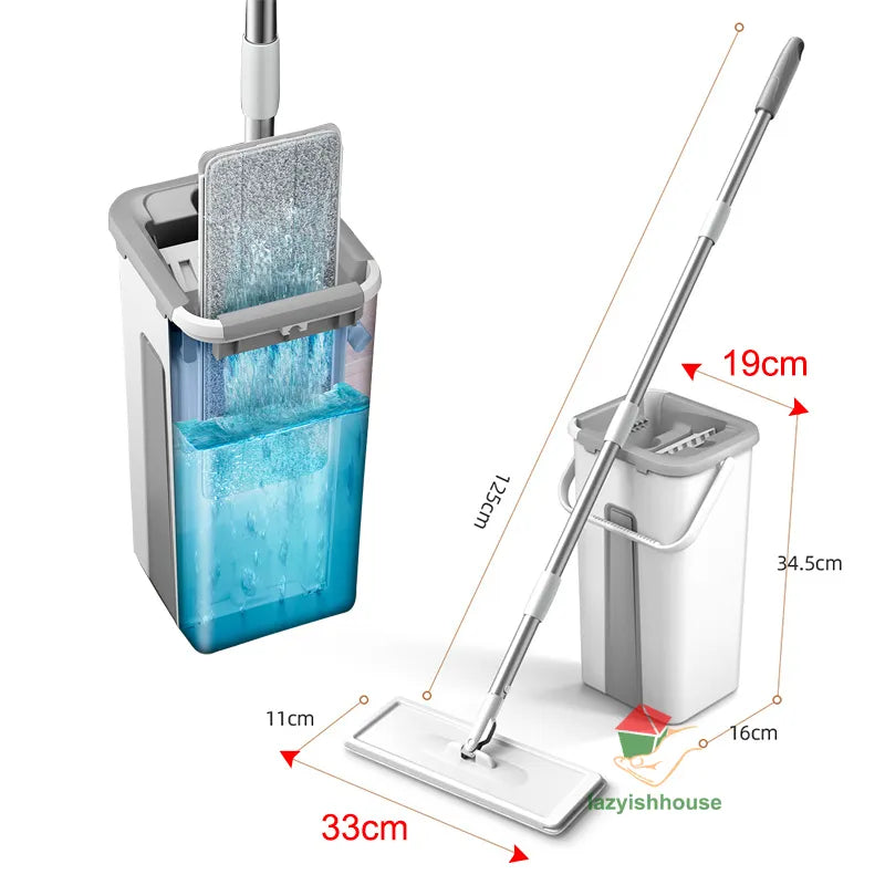 QuickClean™ | Magic floor mop with bucket