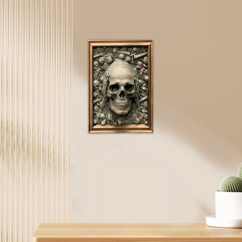 Three Wise Skulls Picture Frame Decor