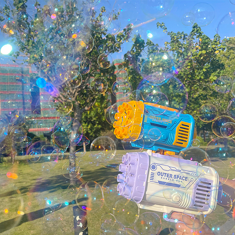 Bazooka™ - 69 hole soap bubbles machine gun with led light