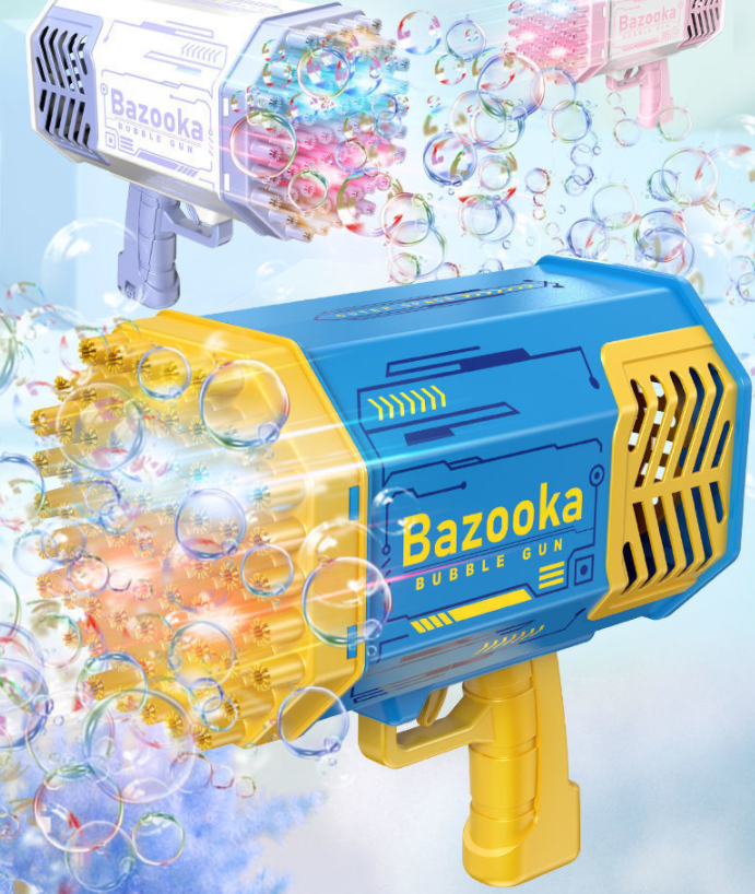 Bazooka™ - 69 hole soap bubbles machine gun with led light