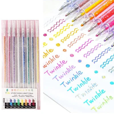 4+4 FREE | SparkWrite™ - Glitter gel pen set [Last day discount]