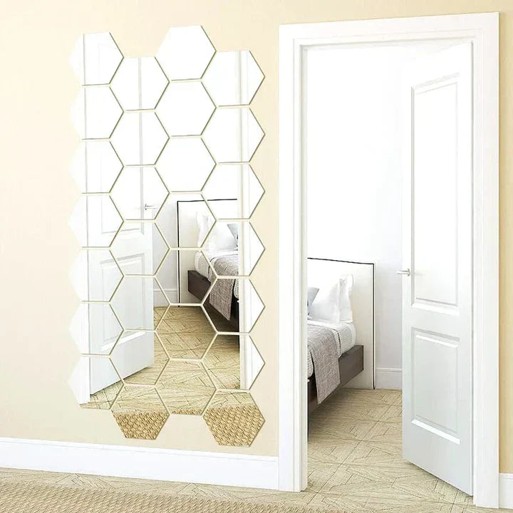 HexaGleam - Modern hexagonal mirror wall tiles [Last day discount]